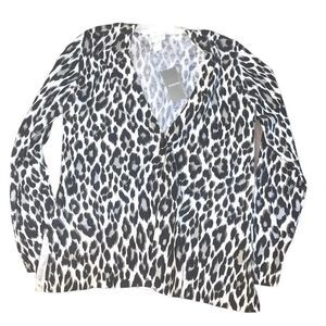 Chicos button up leopard print cardigan